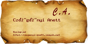 Czégényi Anett névjegykártya