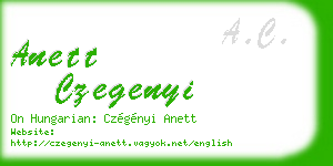 anett czegenyi business card